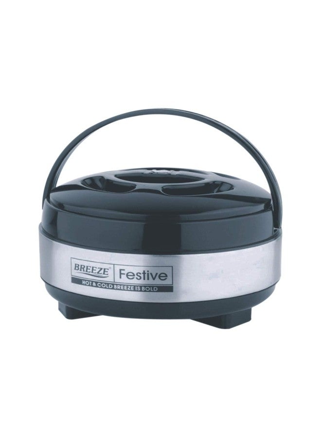 Breeze Casserole Festive Stainless Steel with Plastic Cover and Bottom from Breeze (Black, 2500) - Image 2