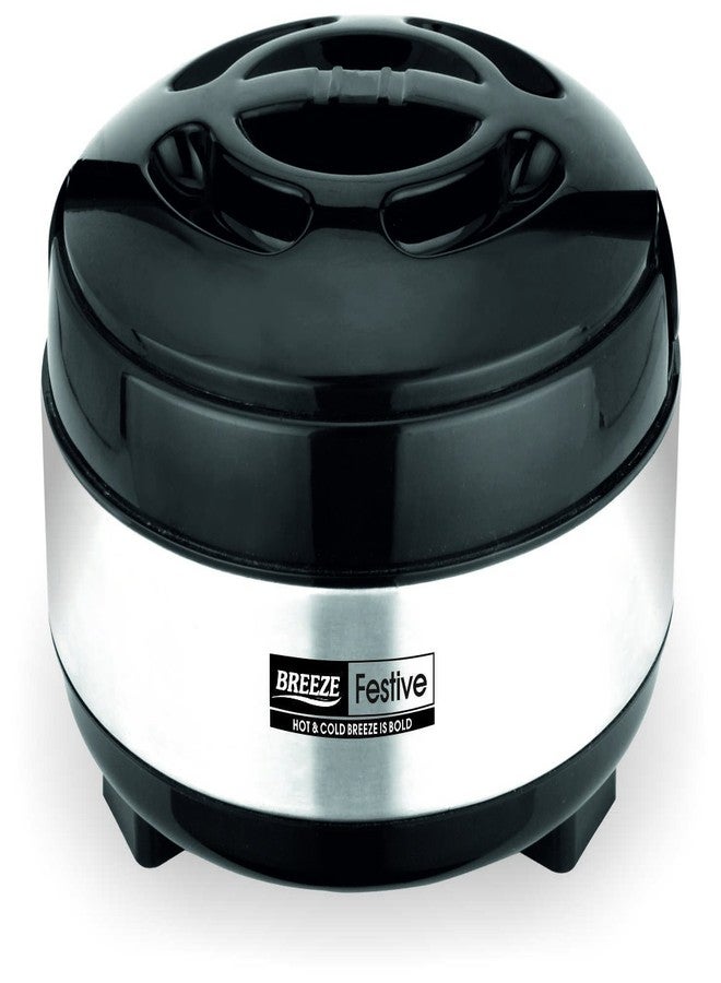 Breeze Casserole Festive Stainless Steel with Plastic Cover and Bottom from Breeze (Black, 2500) - Image 1