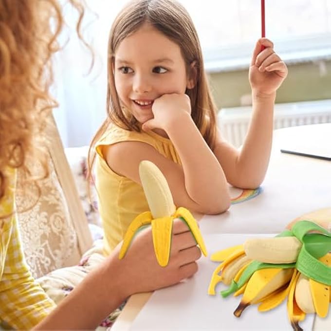 lasuroa Pack of 4 Anti-Stress Bananas, 17.5 x 3.8 x 3.5 cm, Stretchy Banana Toy, Children's Banana Fruit Squeeze Toy, Fidget Stress Toy, Novelty Gift for Children, Teenagers - Image 5