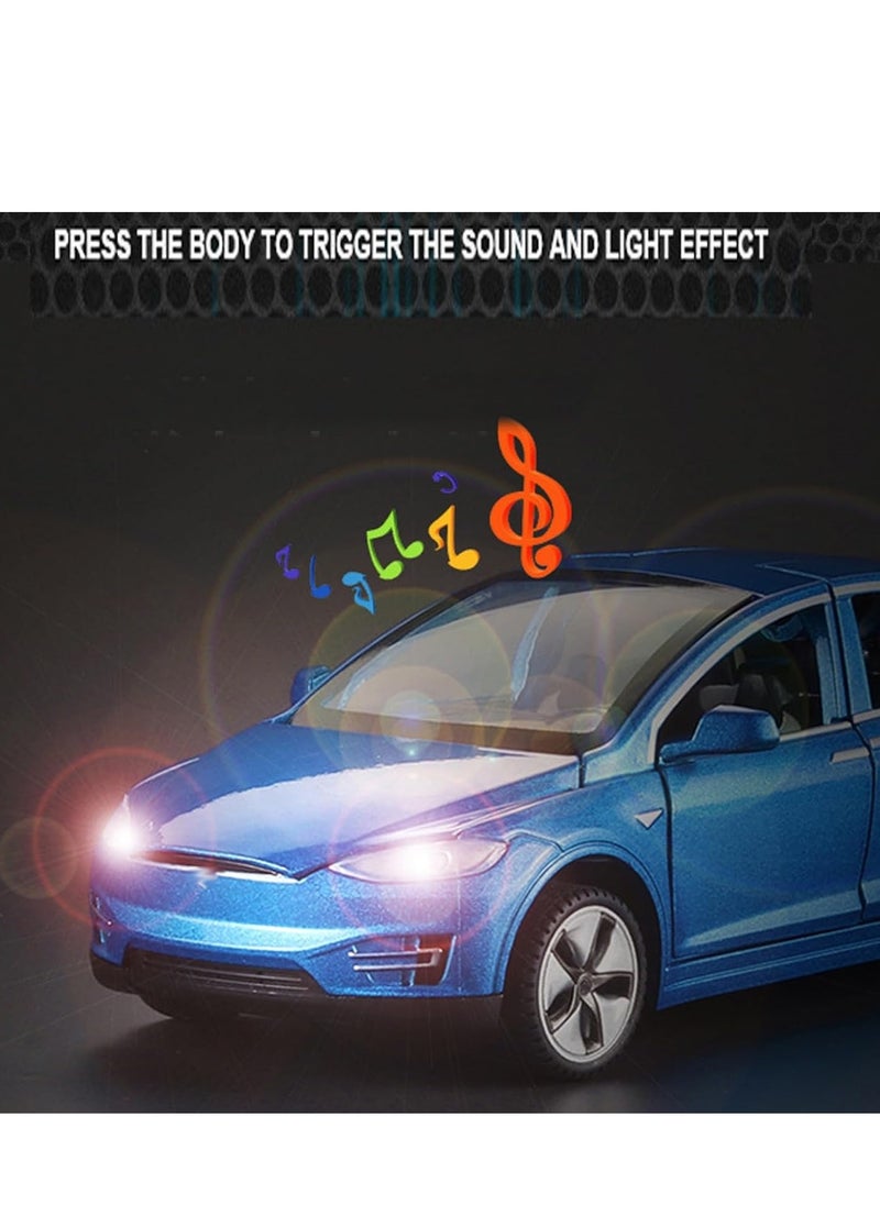 FUSIONPULSE Tesla X Model Diecast car tesla toy  with sound & light 1:22  - Image 3