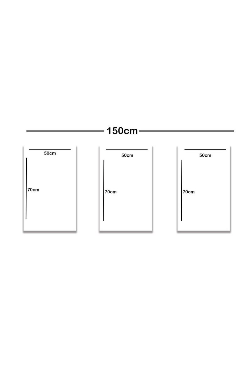 Marktna Three modern wooden wall painting with a frame and a clear acrylic layer - Image 3