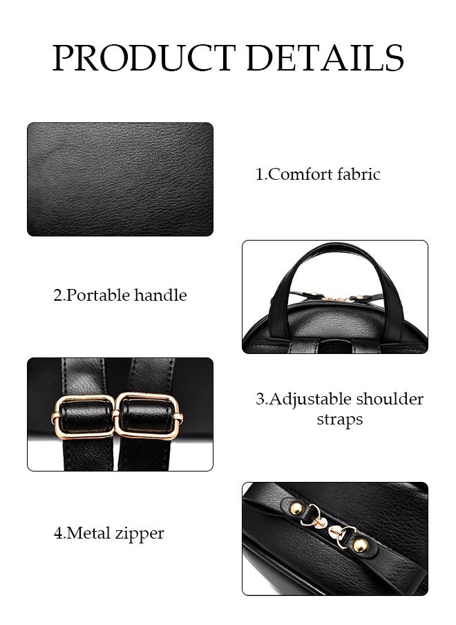 DUNISO Large Capacity Rivet Check Backpack Backpack For Women Pu Leather Lightweight School Double Shoulder Bag For Girls 22*13*34 cm  - Image 4