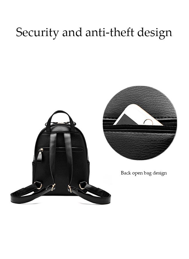 DUNISO Large Capacity Rivet Check Backpack Backpack For Women Pu Leather Lightweight School Double Shoulder Bag For Girls 22*13*34 cm  - Image 3