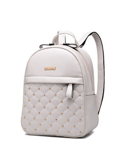 DUNISO Large Capacity Rivet Check Backpack Backpack For Women Pu Leather Lightweight School Double Shoulder Bag For Girls 22*13*34 cm  - Image 2