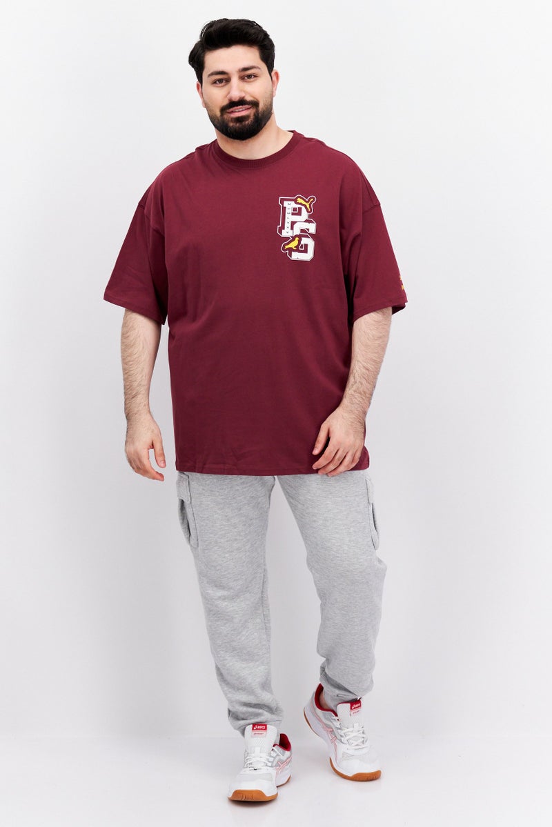 PUMA تي شيرت بولو قصير الأكمام للرجال من بومة x ستابل، بورغندي - Image 2