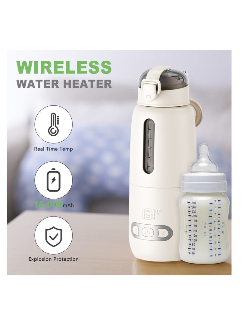 Excefore Portable Milk Warmer, Water Warmer for Baby Formula, Rechargeable Bottle Warmer, Smart Baby Flask with Precise Temp Control, Bottle Warmer for Car, Travel, Outdoor (300ml)  - Image 2