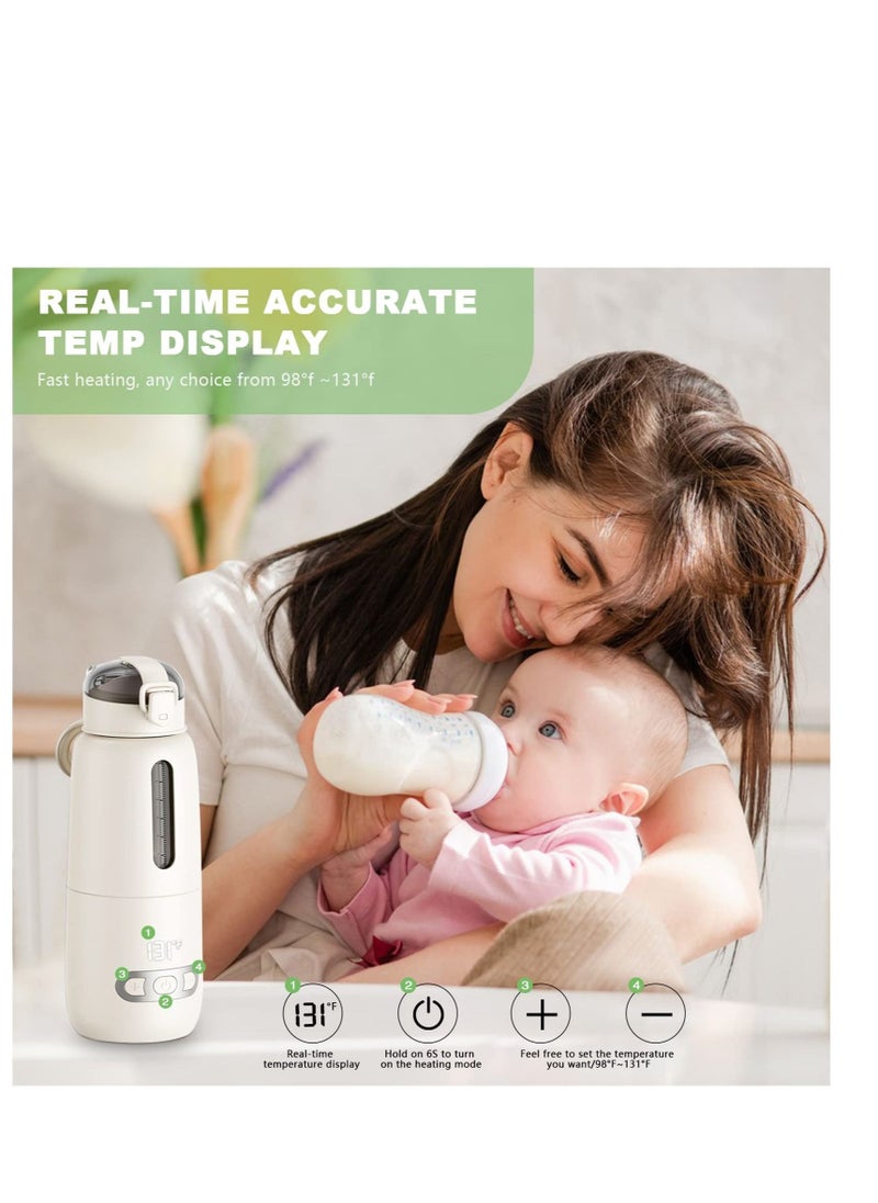Excefore Portable Milk Warmer, Water Warmer for Baby Formula, Rechargeable Bottle Warmer, Smart Baby Flask with Precise Temp Control, Bottle Warmer for Car, Travel, Outdoor (300ml)  - Image 3