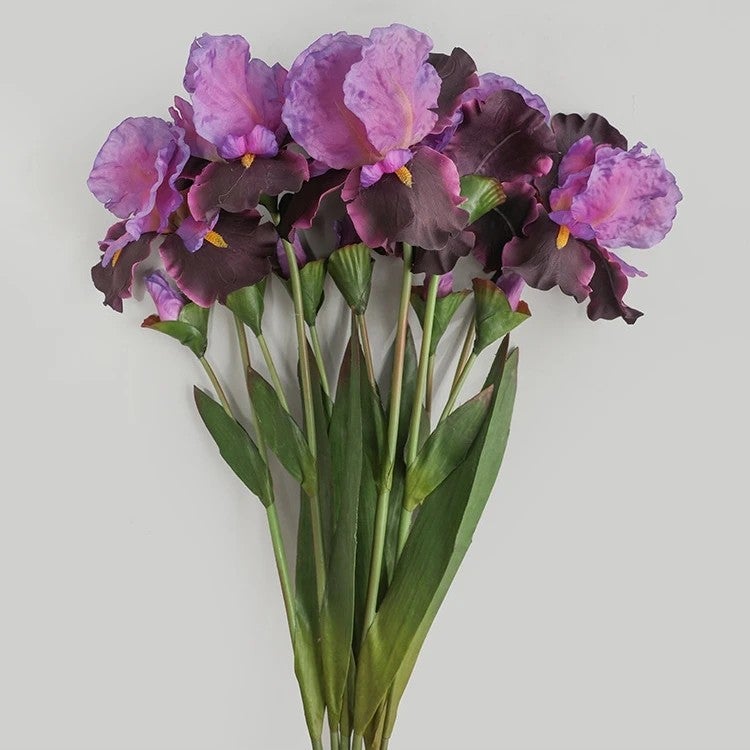 Y&D YOPIN-3611 Premium 2-Head Large Silk Artificial Iris Flowers Long Stem - Realistic Floral Home Decor - Image 5