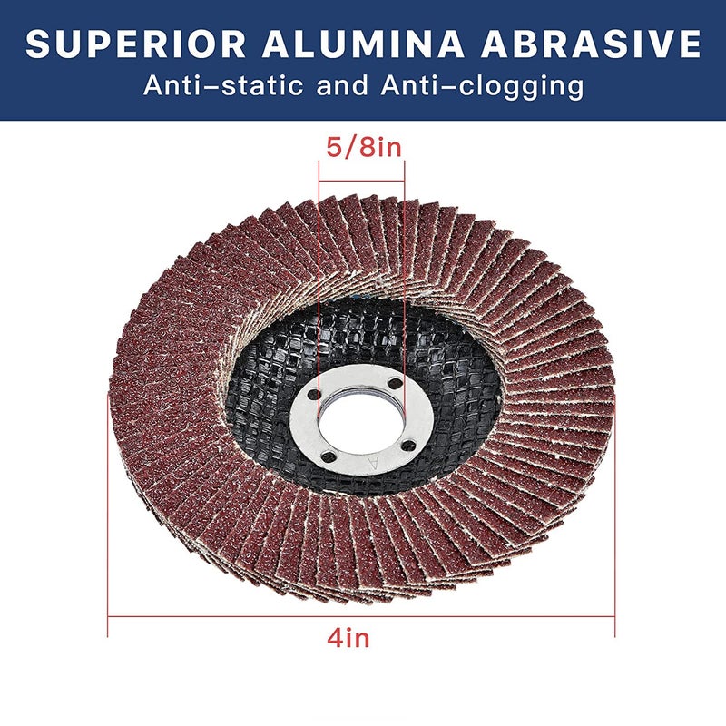 MLD CFWAP225 Flap Discs 4 Inch Sanding Discs #80 Grit Grinding Wheels Blades For Angle Grinder Sanding Grinding (Size 4 inch,80 Grit, Multicolour) pack of-20 - Image 2