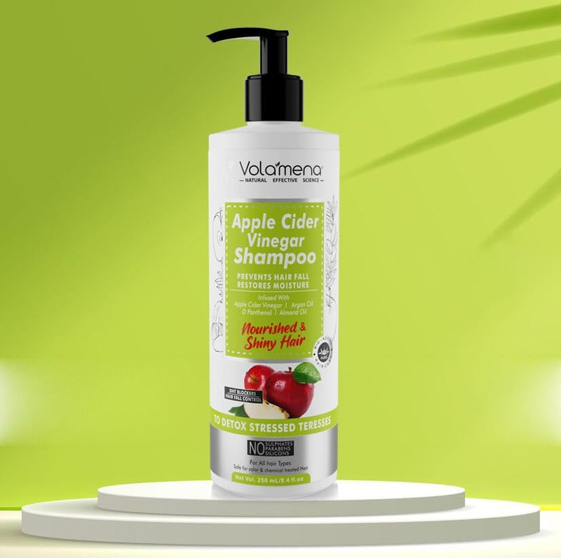 VOLAMENA WITH DEVICE Apple Cider Vinegar Hair Shampoo With Onion Anti Dandruff Hair Fall Control 200 ml - Image 2