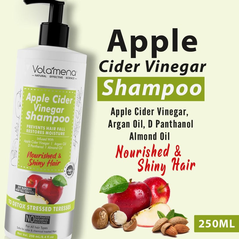VOLAMENA WITH DEVICE Apple Cider Vinegar Hair Shampoo With Onion Anti Dandruff Hair Fall Control 200 ml - Image 3