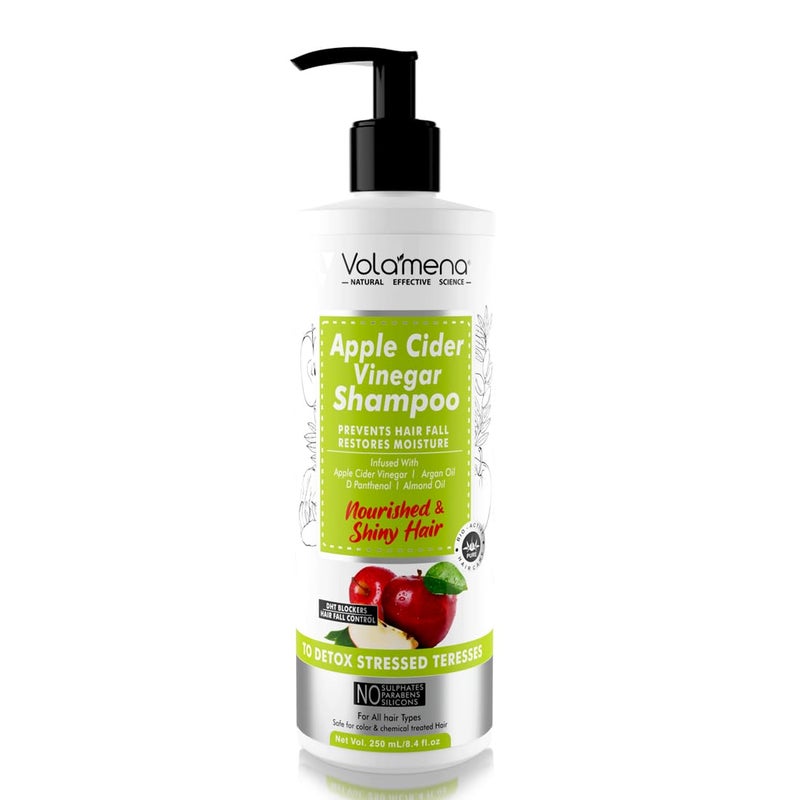 VOLAMENA WITH DEVICE Apple Cider Vinegar Hair Shampoo With Onion Anti Dandruff Hair Fall Control 200 ml - Image 1