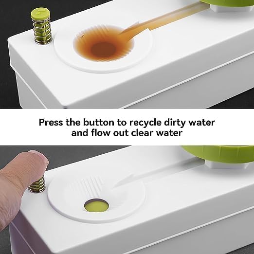 JUDEE Paint Brush Cleaner Rinser with Drain Water Recycling Paintbrush Scrubber for Acrylic, Watercolor, Oil and Water-Based Paint Brushes Cleaning Tool (Multicolour) - Image 5