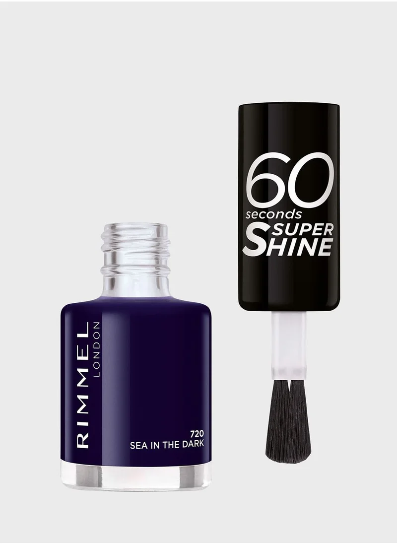 RIMMEL LONDON Rimmel 60 Seconds Super Shine Nail Polish – 720 – Sea In The Dark, 8ml