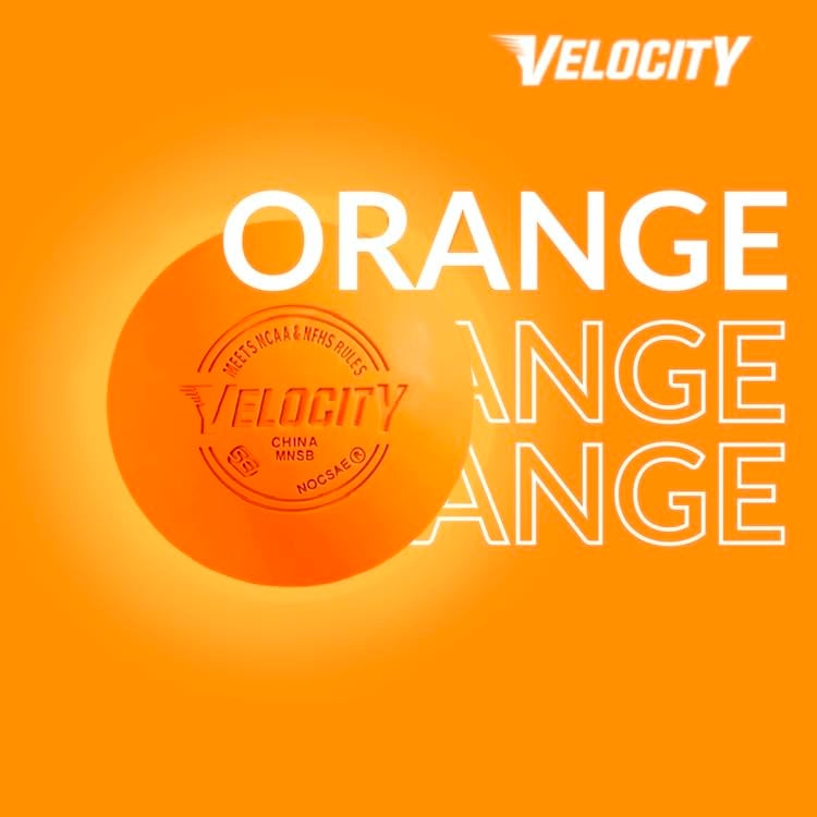 Velocity كرات لاكروس للتدريب من فيلوسيتي - عبوات 1، 2، 3، 6، 12، 18، 24، 36، 60 و120 - الحجم والوزن الرسمي - برتقالي - Image 2
