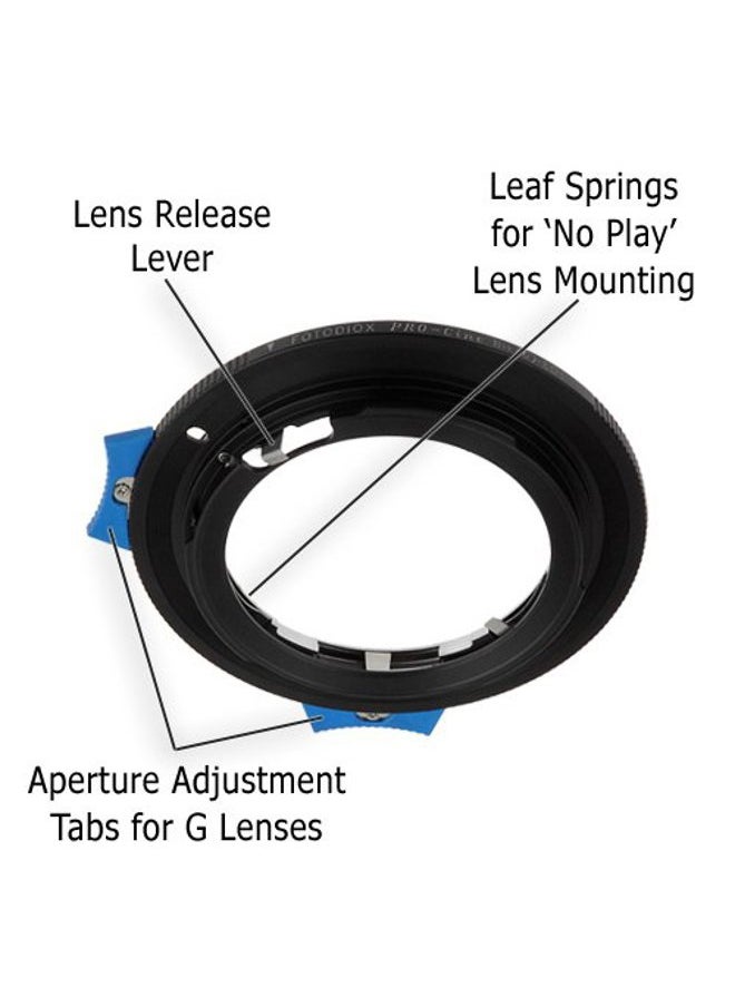 Pro Lens Mount Adapter - Nikon Nikkor F Mount G-Type D/SLR Lens to Canon EOS (EF, EF-S) Mount SLR Camera Body with Built-In Aperture Control Dial Black