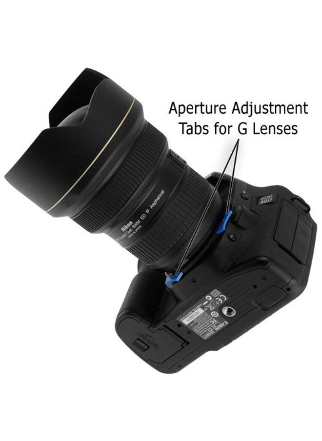 Pro Lens Mount Adapter - Nikon Nikkor F Mount G-Type D/SLR Lens to Canon EOS (EF, EF-S) Mount SLR Camera Body with Built-In Aperture Control Dial Black