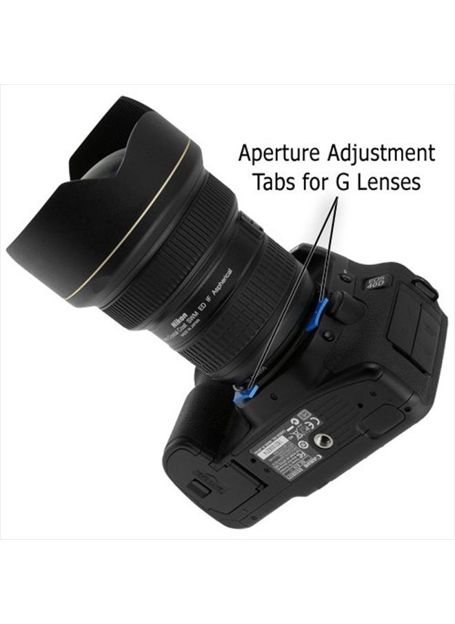 Pro Lens Mount Adapter - Nikon Nikkor F Mount G-Type D/SLR Lens to Canon EOS (EF, EF-S) Mount SLR Camera Body with Built-In Aperture Control Dial Black