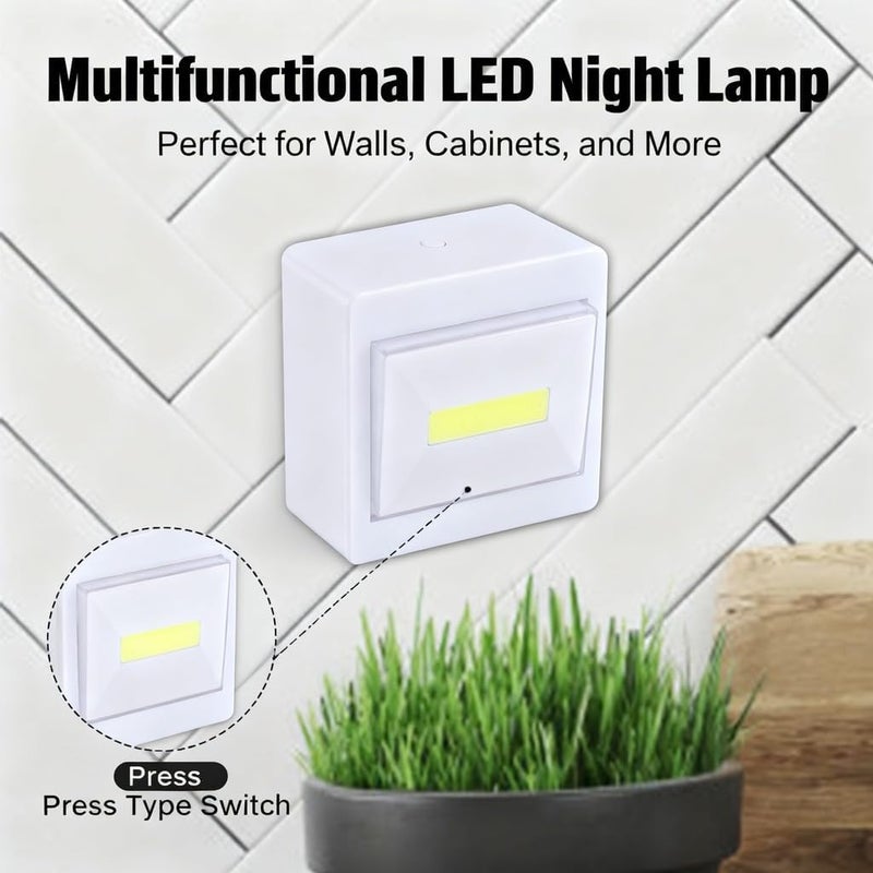 Multifunctional LED Night Lamp Mini Light for Bathroom Decor, Wall Stairway Cabinet, Battery Operated - Nightlight for Kids, Easy Installation, Durable ABS Material - Image 2