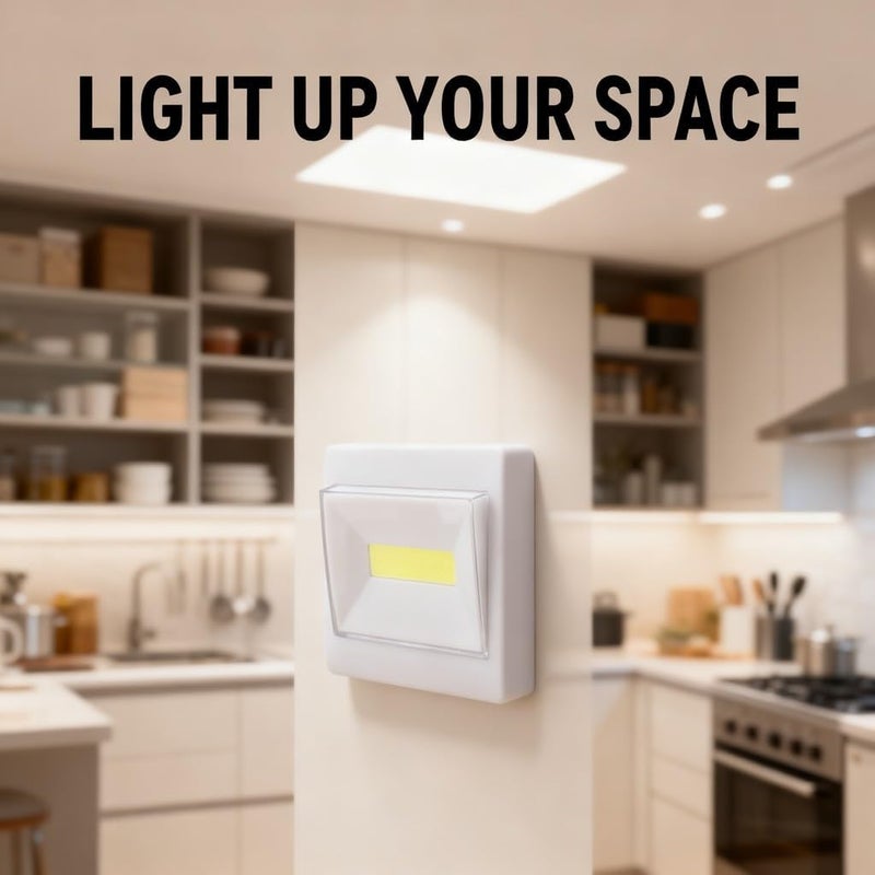 Multifunctional LED Night Lamp Mini Light for Bathroom Decor, Wall Stairway Cabinet, Battery Operated - Nightlight for Kids, Easy Installation, Durable ABS Material - Image 4