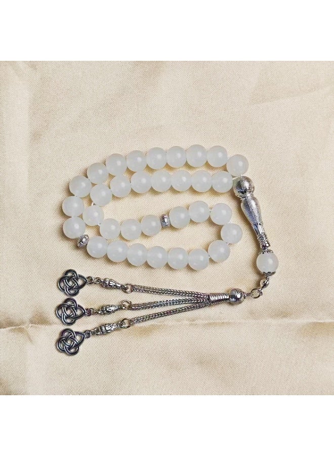 NIBEMINENT 33 Muslim Prayer Beads Milky White/10mm