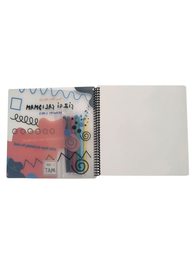 Funny Mat Washable Silicone Coloring Pads Notebooks and Mat Mini Set Lines - Image 3