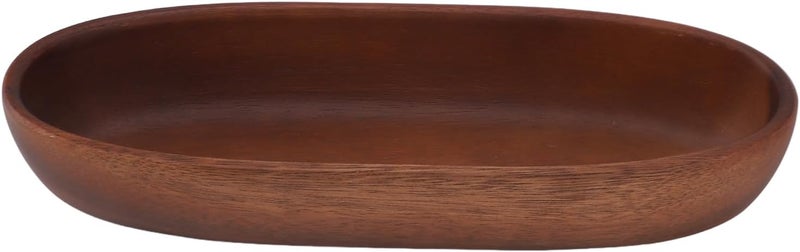Multipurpose Wooden Salad Bowl Boat Shape Design, Delicate Texture Snack Dessert Tray, Nature Solid Wood (Medium: Approx. 17.6x16.2x10cm / 6.93x6.38x3.94in) - Image 1