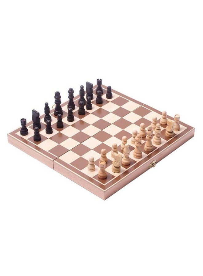 BlueSnail 15" Classic Vintage Standard Folding Wooden Chess Set, Foldable Games Board Crafted Carved - Image 1