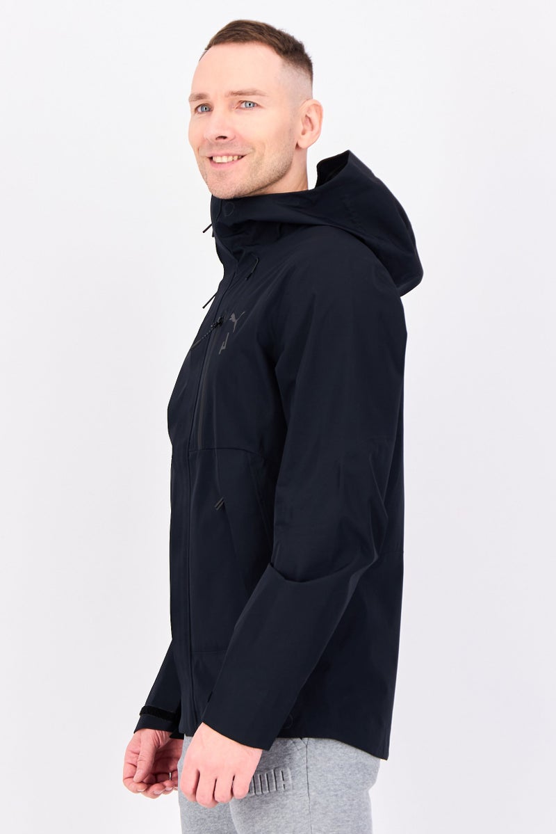 PUMA جاكيت رياضي للرجال بأكمام طويلة مناسب للجري، أسود - Image 4