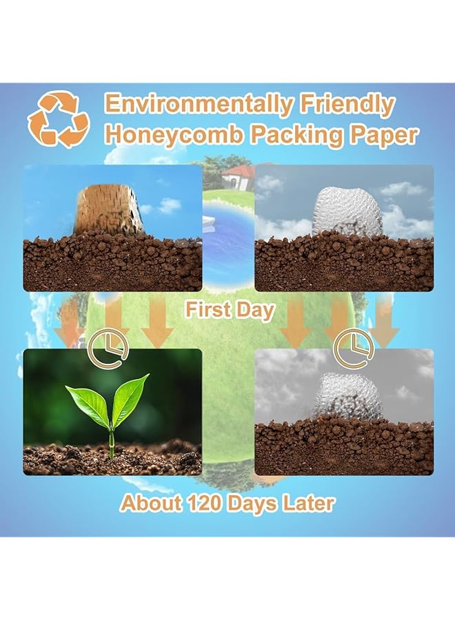 إيروريكس ورق تغليف على شكل قرص العسل: 12 بوصة × 164 قدمًا، مادة تغليف صديقة للبيئة، لون بني - Image 5