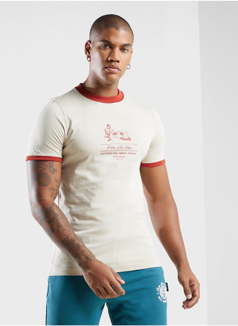 PUMA Palm Tree Ringer T-Shirt - Image 1