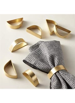neotimely Rings, Stainless Steel Napkin Ring Holders, Metal Semicircle Napkin Buckles, Serviette Rings, Modern Ring Holder, Metallic Adornment for Wedding Dinner Parties Banquet Table Settings (12 Pcs)  - Image 1