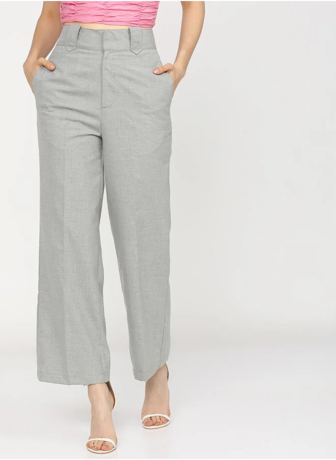 Tokyo Talkies High Rise Easy Wash Trouser with Side Pocket by Styli