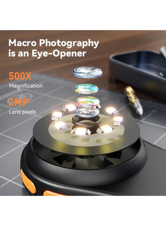 Black High Precision Portable Handheld Digital Microscope 500X Magnification - Image 5