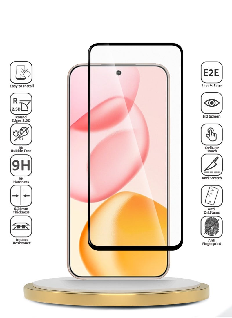 Wtech Honor 400 5G 2025 Premium E2E Series Full Glue Full Cover Tempered Glass Screen Protector (MSGECN) - Clear/Black  - Image 2