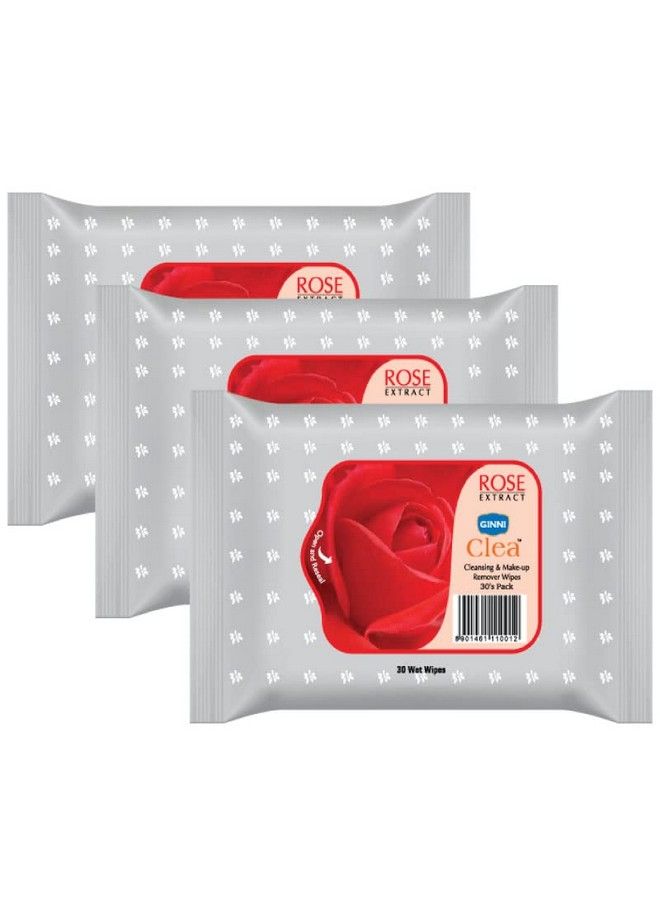 GINNI مناديل مبللة كلين لتنظيف وإزالة المكياج - مناديل مبللة للوجه مرطبة برائحة الورد (90 مناديل)  - Image 2