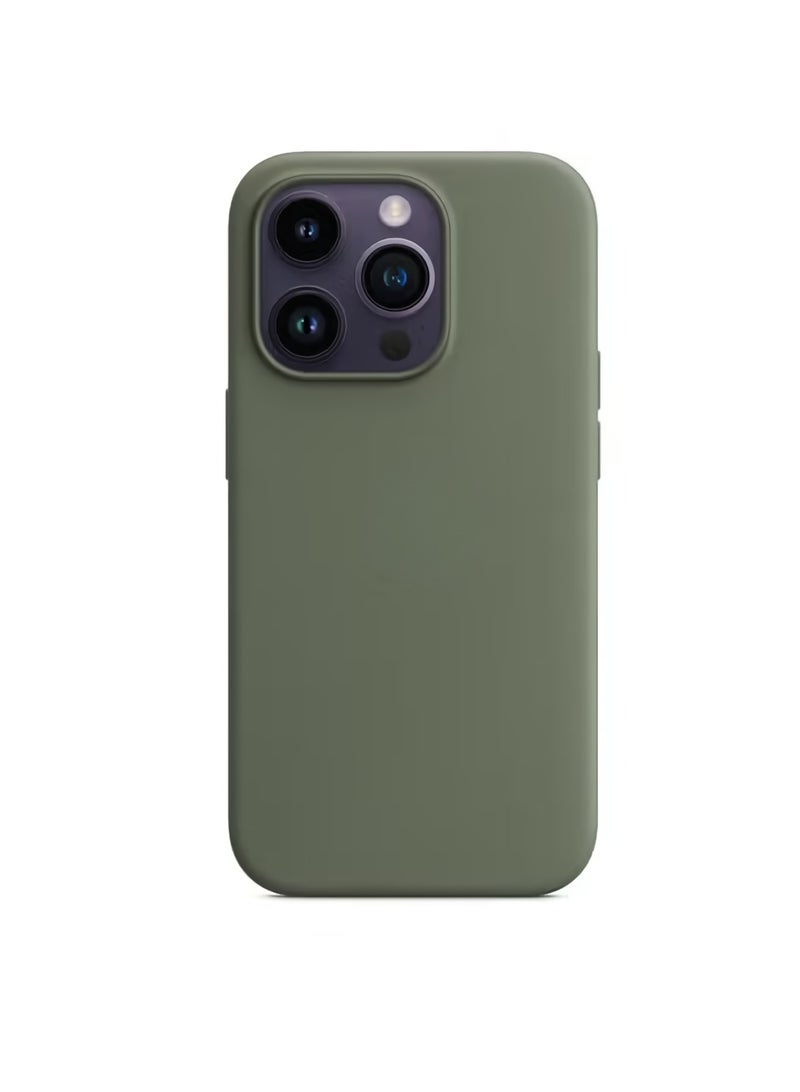 AROAQ Iphone Silicone Magnetic Case, Durable Silicone Case With Magsafe, Comfortable Soft Iphone Protection Case For Iphone 15 Pro, ( Eucalyptus Color )