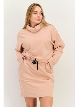 Women 2 Piece Brand Logo Sweatshirt And Mini Skirt Set, Pink/Black
