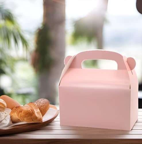 Oletx 30-Pack Pink Party Favor Treat Boxes, Goodie Boxes, Gable Paper Gift Boxes with Handles. Perfect for Princess Pink Party and Baby Girl Shower Decoration Supplies. - Image 5