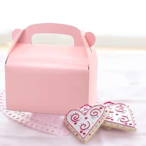 Oletx 30-Pack Pink Party Favor Treat Boxes, Goodie Boxes, Gable Paper Gift Boxes with Handles. Perfect for Princess Pink Party and Baby Girl Shower Decoration Supplies. - Image 3