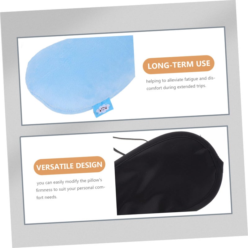 Inflatable U Shaped Travel Pillow Neck Support PVC Inner Tube Sky Blue for Airplane Car Office - Image 4