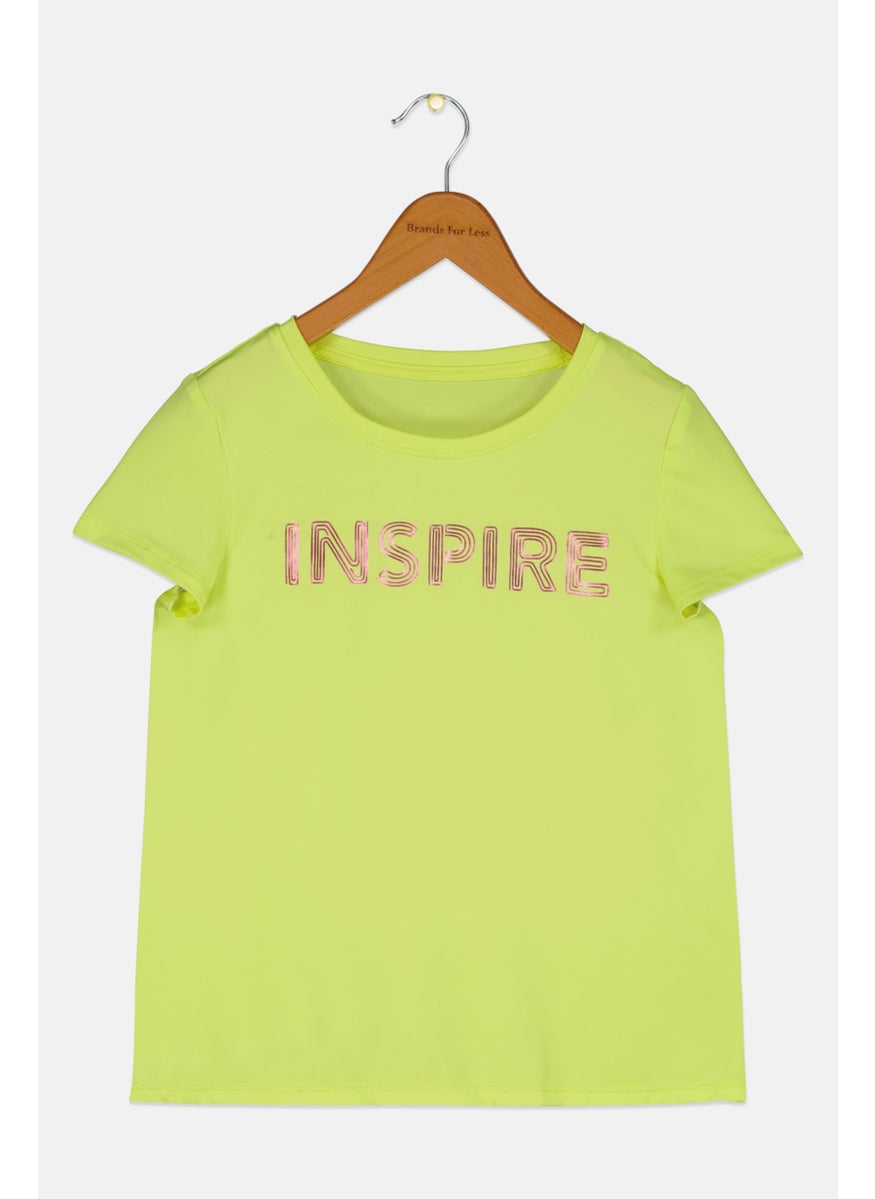 Kids Girl Sportswear Fit Short Sleeve Graphic Print Top, Neon Yellow - pzsku/ZE632EBE2A9BCD186A9B6Z/45/_/1726109218/1e4137a6-b3f2-41ad-977e-009820333c19