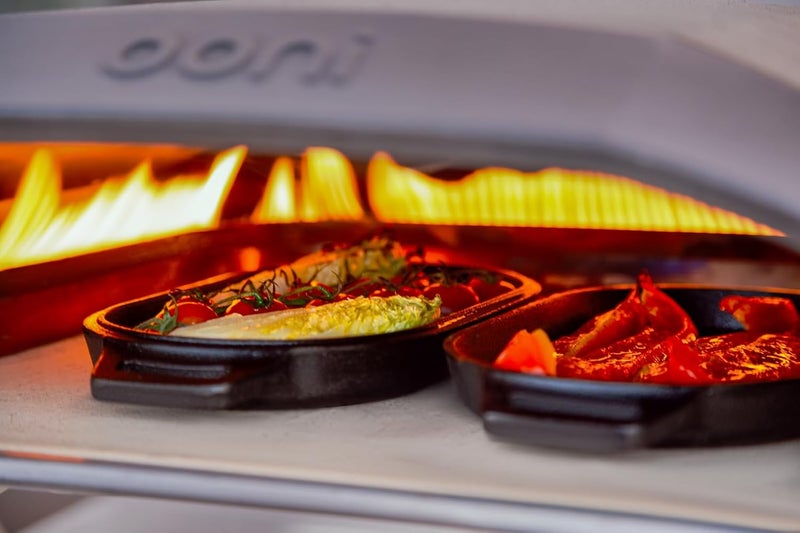ooni Cast Iron Grizzler Pan - Grill Frying Pan, 12" x 6" Griddle Plate with Removable Handle and Stainless Steel Trivet, Pre-Seasoned Non-Stick Oven Safe Cookware, Pizza Oven and BBQ Accessories - Image 4