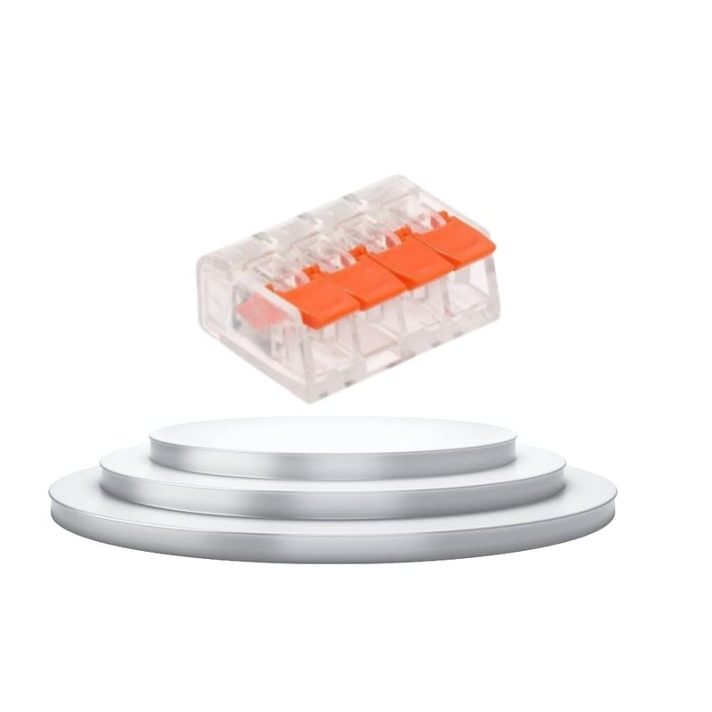 Nidy 5Pcs Compact Lever Wire Nut Connector 4 Port Splicing Wire Connector Universal Quick Wiring Cable Connection Pushin Conductor Terminal Block Reusable CE RoHS Certified 2412 AWG - Image 1