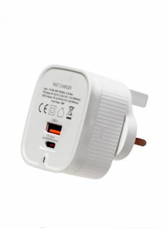 ZO7 USB C Charger, 2 Ports Multiple Charger with USB C and USB A, 38 W Fast Charger, PD 3.0 Power Adapter, USB Power Supply Compatible with iPhone 15/14 Pro Max/13/12/11/SE 2020/XS/XR/8/7, Samsung Phones  - Image 1