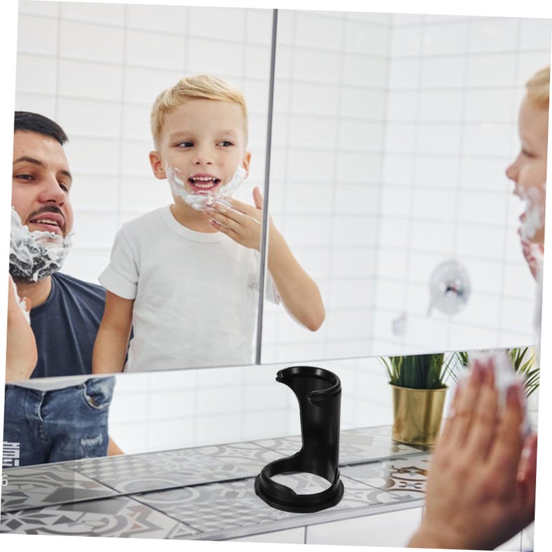 Sturdy Black Plastic Razor Stand With Stable Base For Men Shaving Brush And Razor Holder Organizer - Image 5