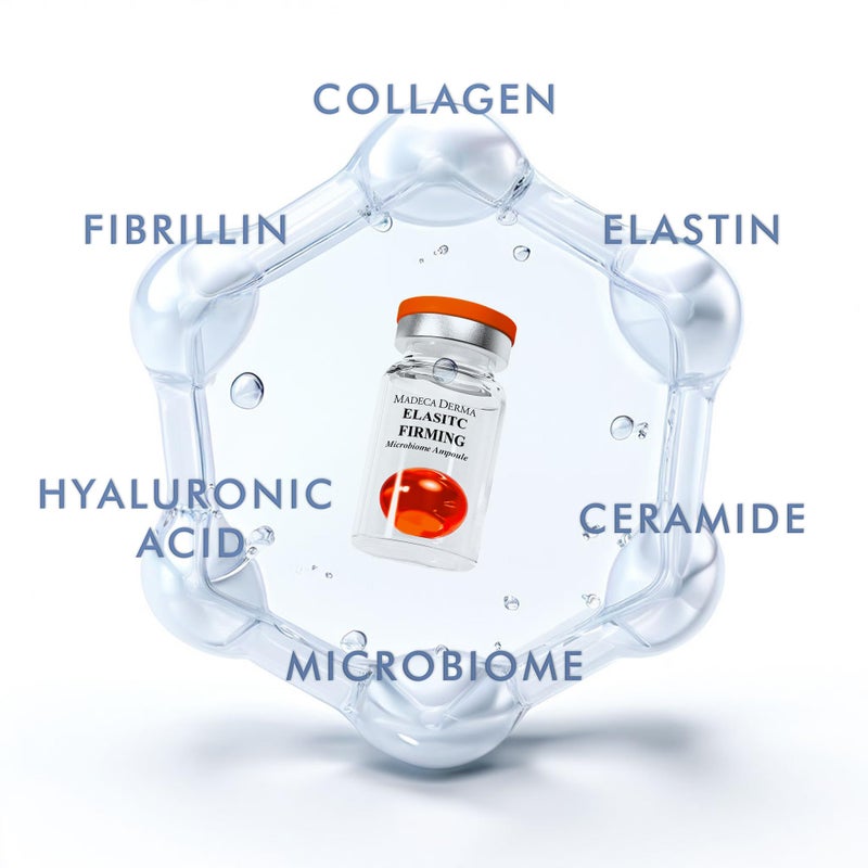 MADECA DERMA Elastic Firming Microbiome Ampoule â€“ Hydrating Korean Skincare with Hyaluronic Acid, Collagen & Peptides for Firmness, Elasticity, Fine Line Reduction & Rejuvenation (0.23 fl oz x 5) - Image 3