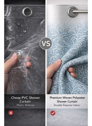 Gradient Shower Curtain for Bathroom - Decorative Roland Shower Liner - Household Printed Shower Curtain Set with Hooks - Bath Curtain 180W x 200H - view 2
