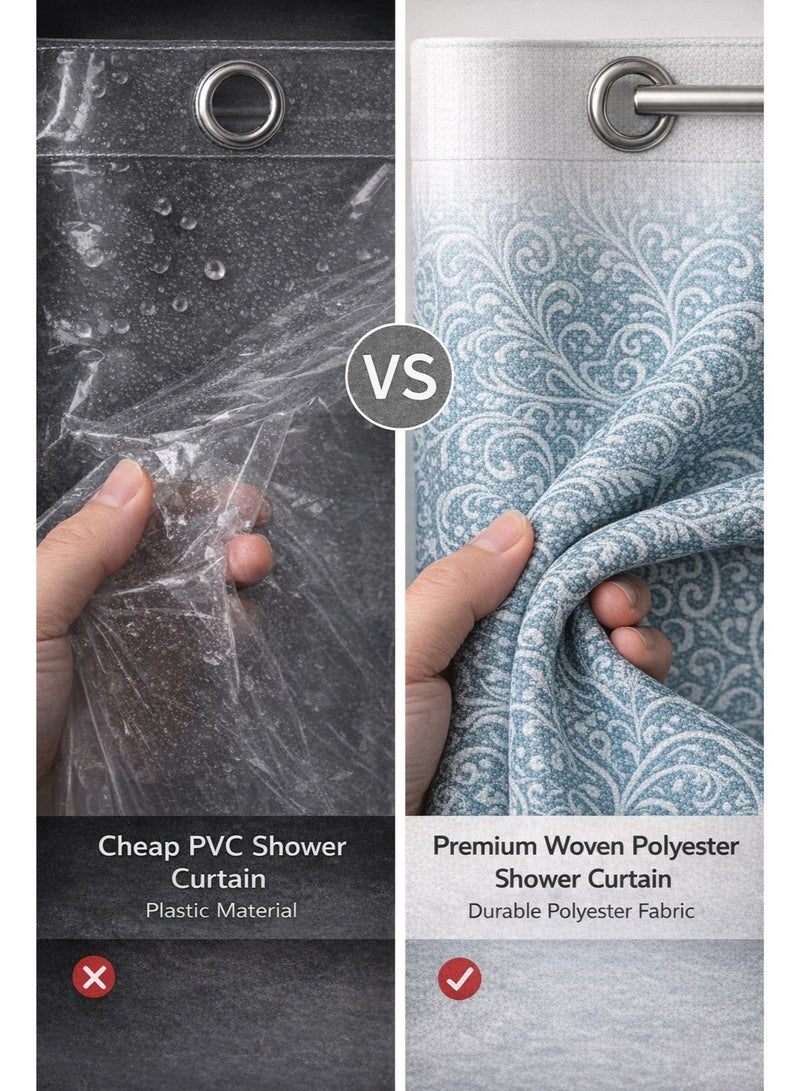 AHAKAC Gradient Shower Curtain for Bathroom - Decorative Roland Shower Liner - Household Printed Shower Curtain Set with Hooks - Bath Curtain 180W x 200H - Image 2