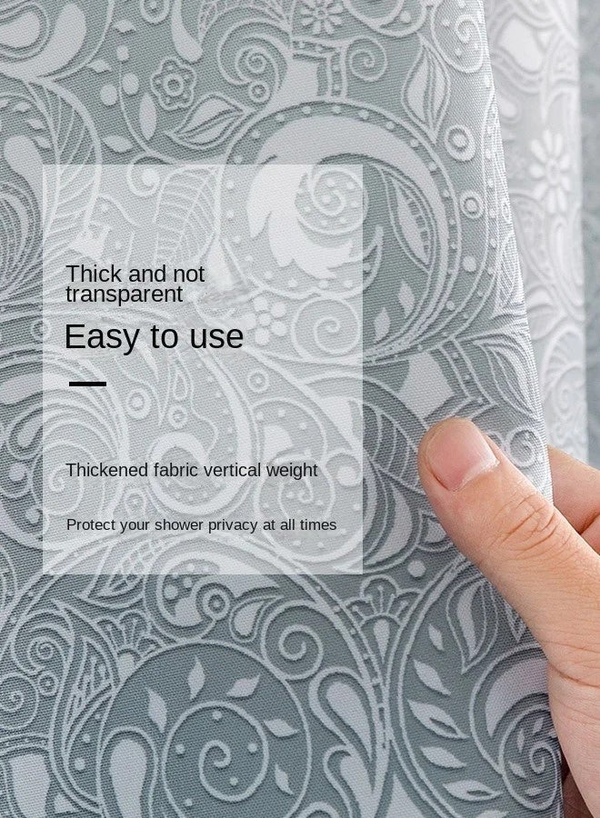 AHAKAC Gradient Shower Curtain for Bathroom - Decorative Roland Shower Liner - Household Printed Shower Curtain Set with Hooks - Bath Curtain 180W x 200H - Image 3